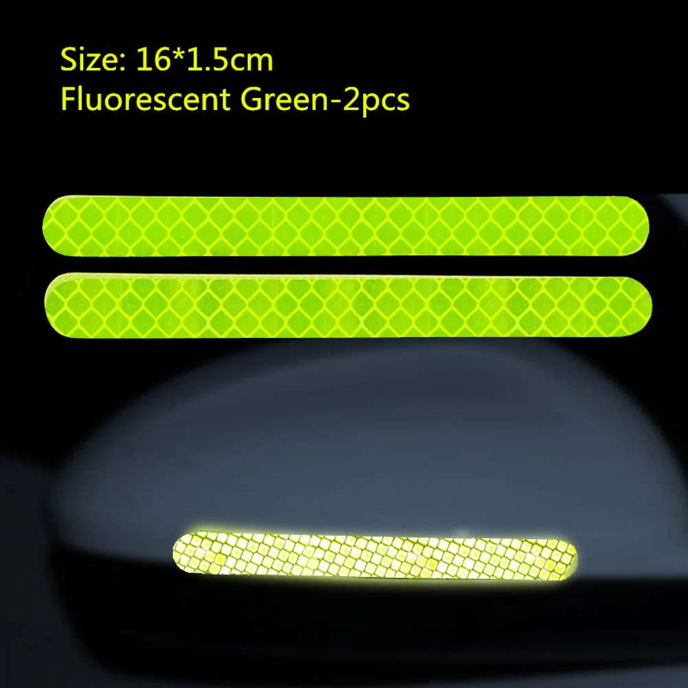 2/10Pcs Car Reflective Stickers Rearview Mirror Anti-collision Reflective Strips Waterproof Car Exterior Secure Warning Reflex