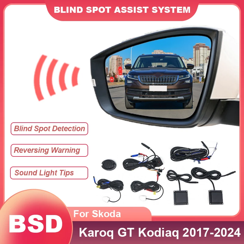 Lusterko alarmowe samochodowe System wykrywania martwego pola BSD BSM BSA Soczewka grzewcza Tylny czujnik parkowania Do Skody Karoq GT 2019 2022 Kodiaq