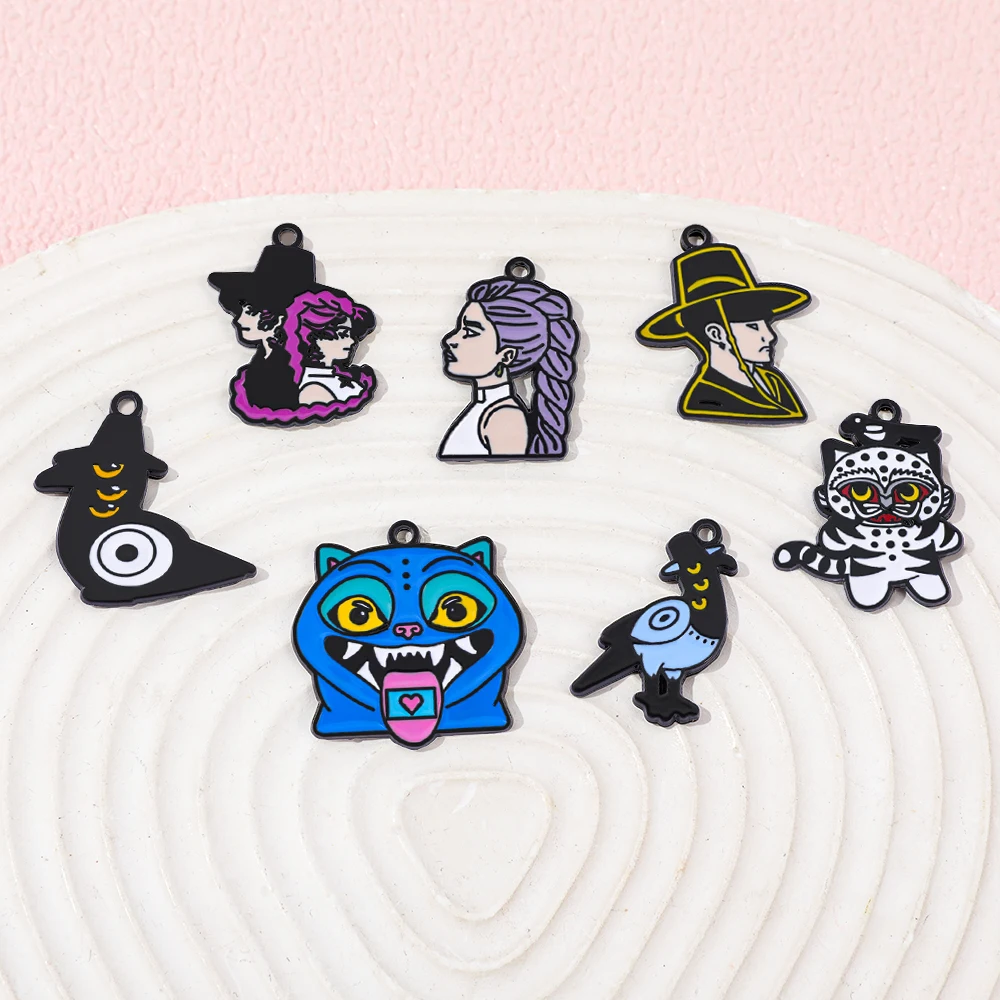 10 قطعة/الحقيبة K-Pop شيطان هنتر الكرتون DIY الإبداع المينا قلادة رومي ميرا زوي العصرية مجوهرات اكسسوارات لصديق #3