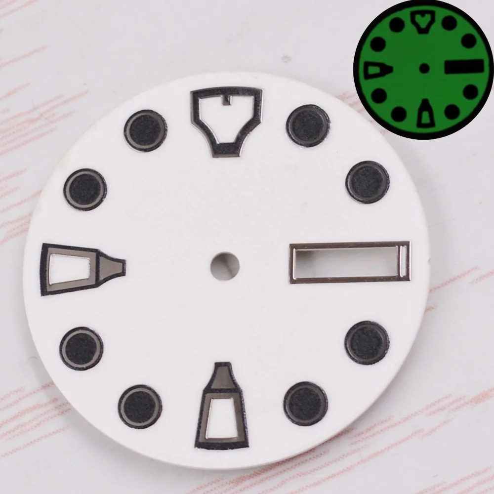 28.5mm Watch Dial Green luminous Fit NH35 NH36 Movement Watch accessories black/blue/white