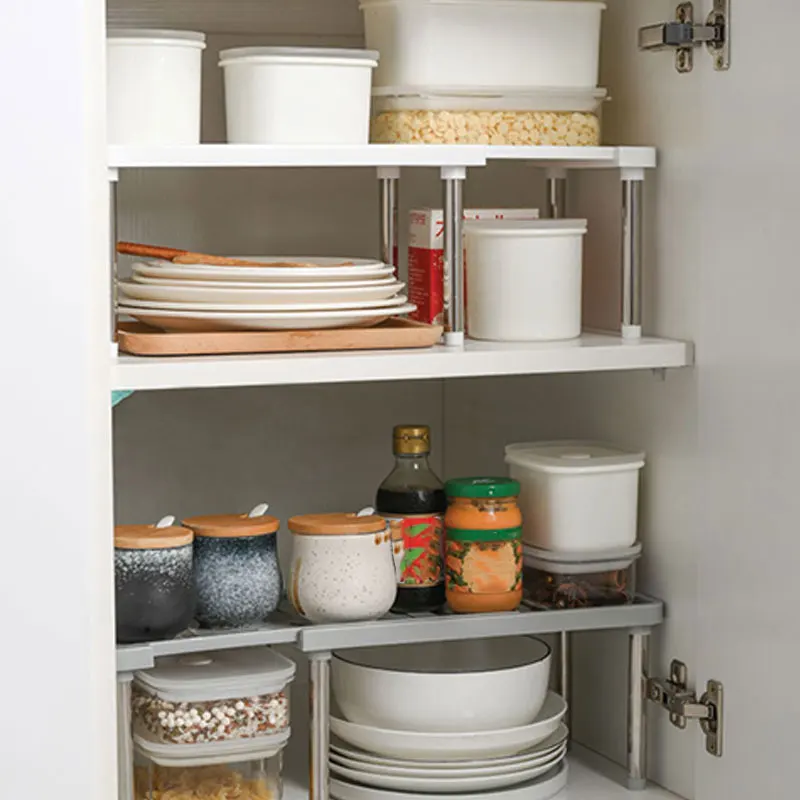 1PC Retractable shelf multifunctional under the sink cabinet household layered spices tableware organising storage racks