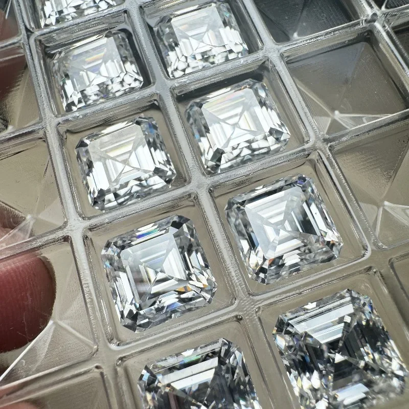 Moissanite Stone Asscher Cut D Color White VVS1 High Quality Loose Gemstones for Custom Jewelry Making with Certificate