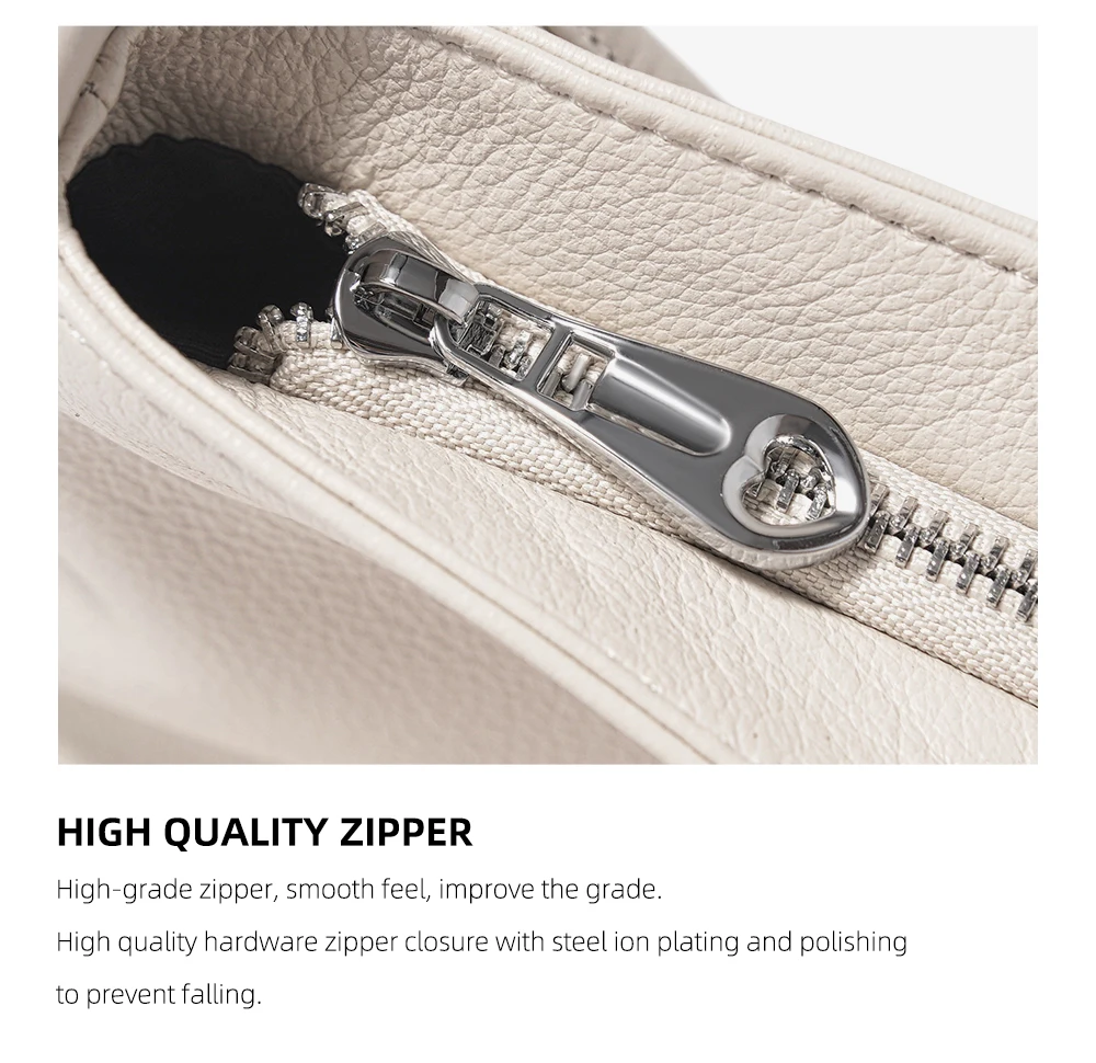 Zency Damen-Umhängetasche aus weichem Rindsleder, modische Lederhandtasche, Umhängetasche, Schulranzen für den Pendelverkehr, bezaubernde Hobos – Detail 15