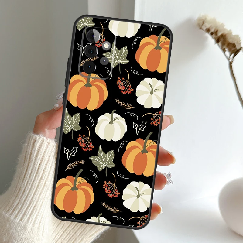 Autumn Leaves Fall Pumpkin Halloween Funda For Samsung Galaxy A13 A33 A54 A53 A34 A73 A12 A22 A32 A52 A72 A51 A71 A52S A14 Case