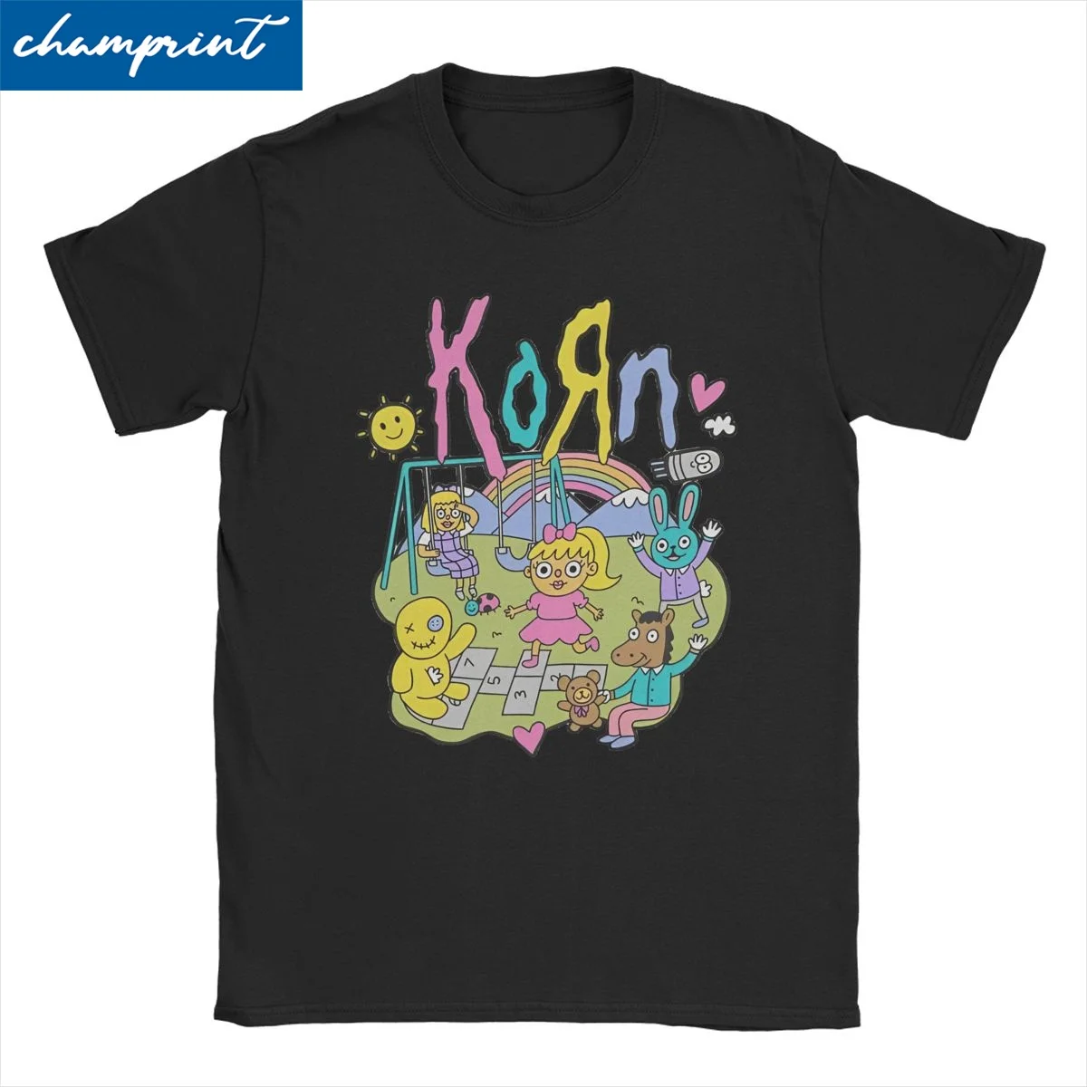 Korn Music Album Men Women's T Shirts Rock Metal Band Tour Vintage Tee Shirt Short Sleeve T-Shirts 100% Cotton Party Clothes