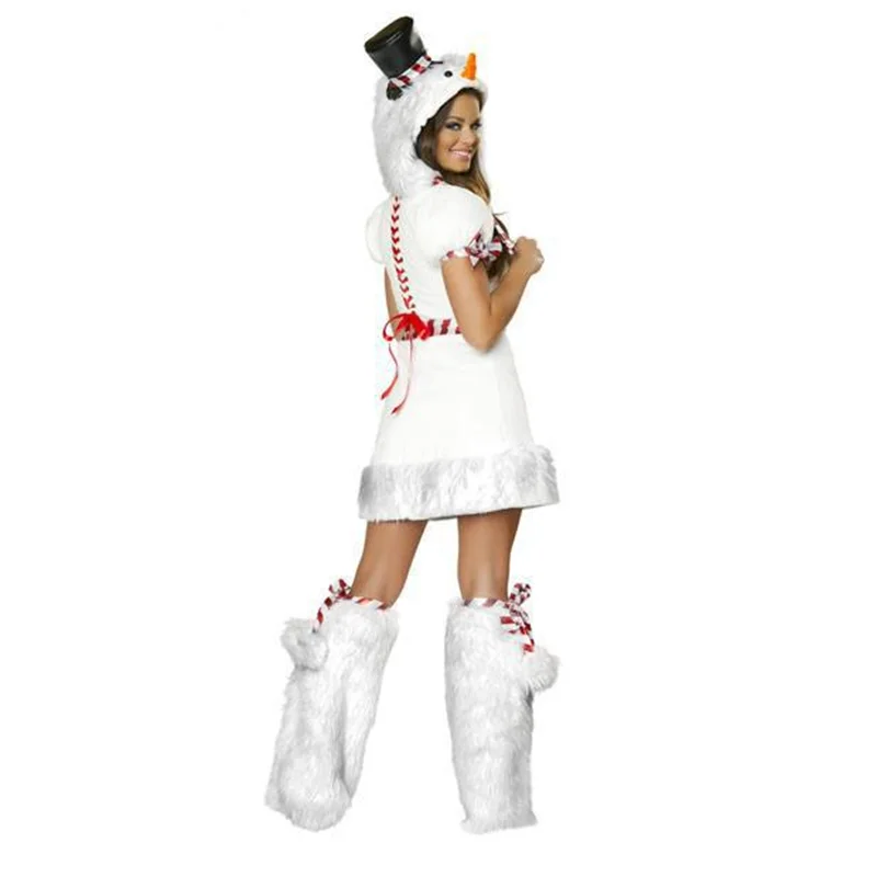 White Snowman Costume Female Sexy Penguin Play Stage Performance Christmas Halloween New Year Party