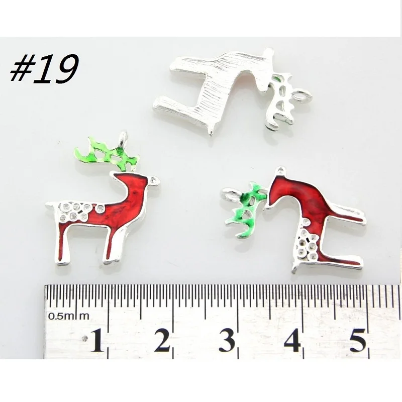 14Pcs /Lot 14style mix XMAS Christmas Gift tree Santa stocking bell cap Pendants Charms Silver Color Jewelry Findings DIY YY57