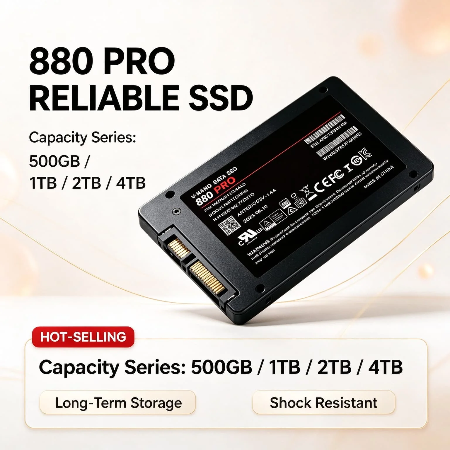 2.5 Inch Sata3 880 PRO SSD 500GB 1TB 4TB 2TB Solid State Disk High Speed Internal HDD Hard Drive Laptop Microcomputer Desktop