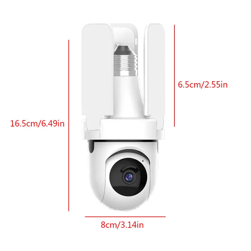 1080P Wireless 360° Panoramic Indoor Security Camera - 20M IR Night Vision Two-Way Audio Fan-Style ABS Surveillance Cam