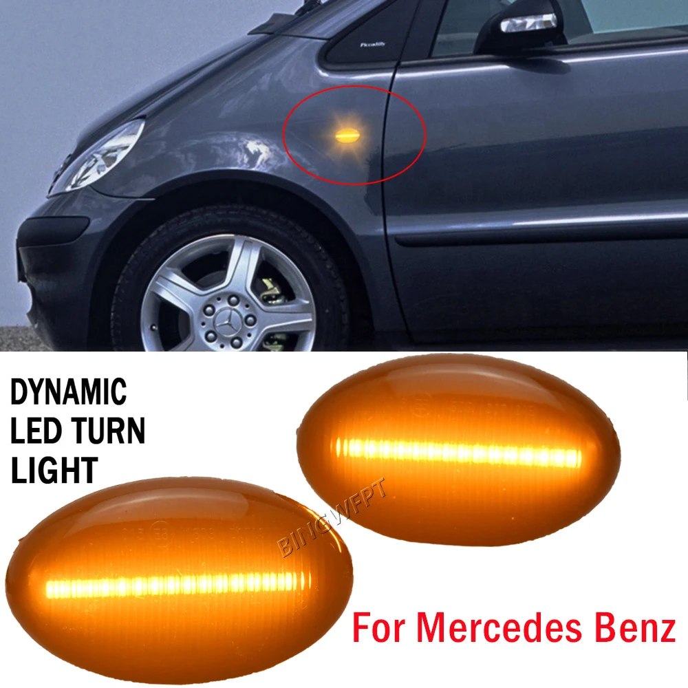 1 زوج ديناميكية LED بدوره إشارة الجانب علامة ضوء لمرسيدس بنز الذكية 450 452 A-Class W168 فيتو W639 W447 سيتان 415 متتابعة #3