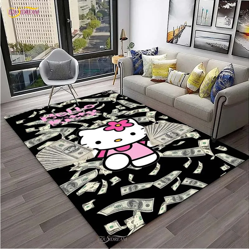 Hello Kitty kawaii Cartoon Anime Carpet for Living Room Bedroom Rug Kitchen Door Kids Un-slip Floor Mat Alfombra Birthday gift