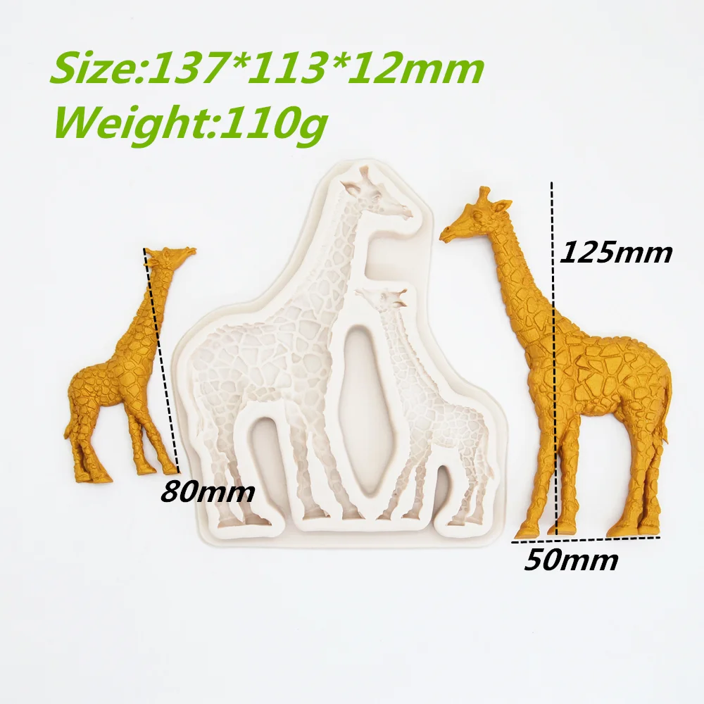 Silicone Mold Cute Giraffe Resin Kitchen Baking Tools For DIY Cake Fondant Moulds Chocolate Dessert Lace Decoration Appliance