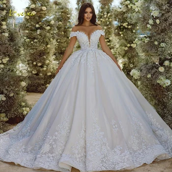 Loversu כדור שמלת כלה שמלות כלה מותק את הכתף הוסטידו דה נוביה תחרה חרוזים ערפיקים מותאם אישית כלה כלה