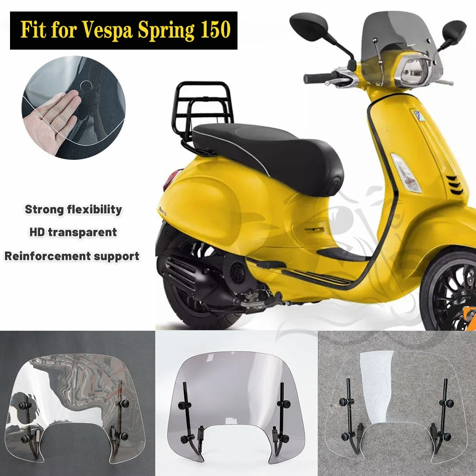 

Fit for 2015 - 2021 Vespa Sprint 150 Motorcycle Accessories Scooter Windshield Windscreen W/ Bracket Sprint150 Visor Deflector