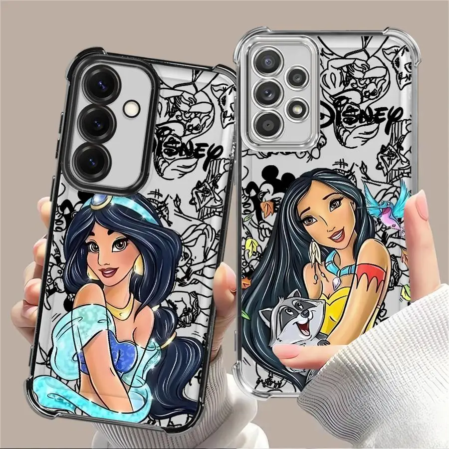 Phone Cover Case for Samsung Galaxy A25 A33 A24 A13 A15 A26 A16 A52 A17 A21s A35 A36 Disney Princess Cute