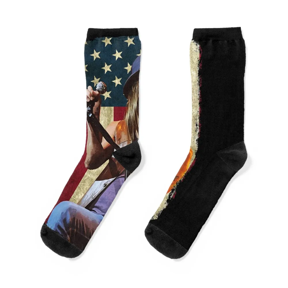 

Vintage American Flag Kid Rock Legend Socks anime designer Novelties Thermal man winter Socks For Girls Men's