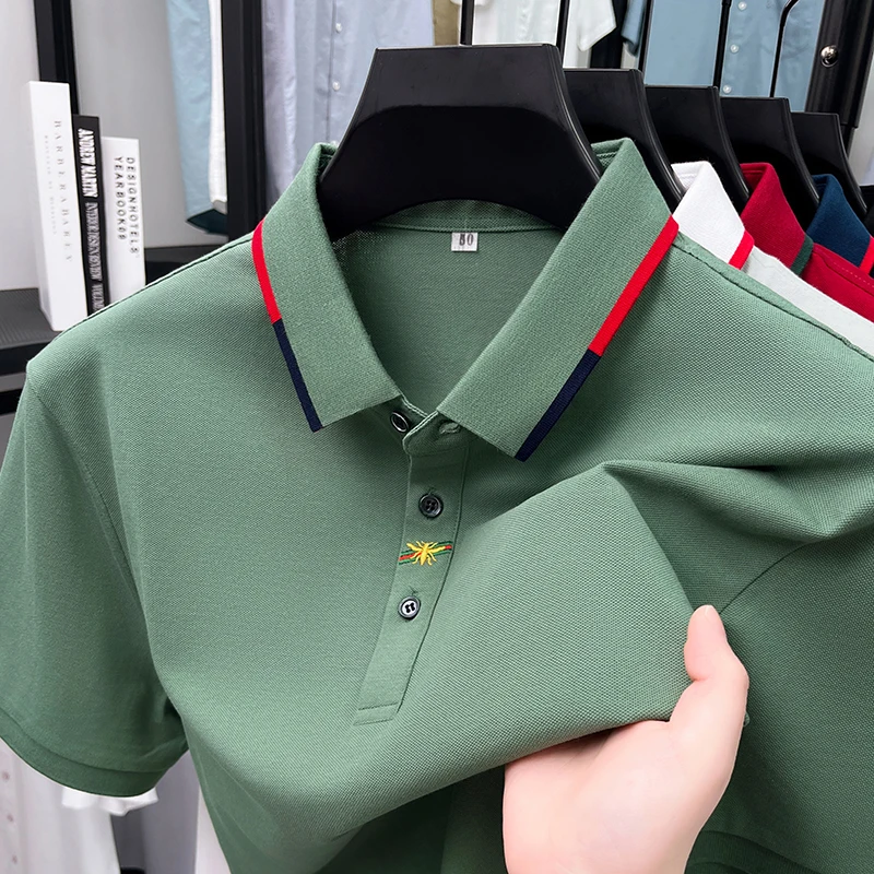 

Brand Luxury High End Men's Polo Shirt Lapel T-Shirt Summer New Exquisite Embroidery Short Sleeve Fashion Business Menswear Top