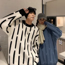 Ins Hip Hop Men's Sweater Korean Style Couple Tops Long Sleeve Vintage Sweaters Personality Women Pullovers Hot Winter Clothings