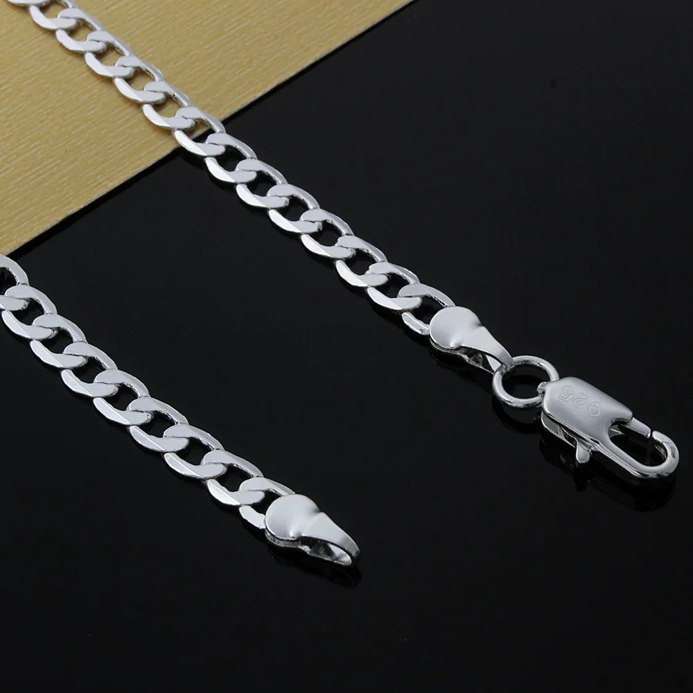 Noble Fashion Men Women Bset Silver 925 Plated 4MM Width Nice Lovely Cute Chain Snake Necklace Christmas Gift Jewelry