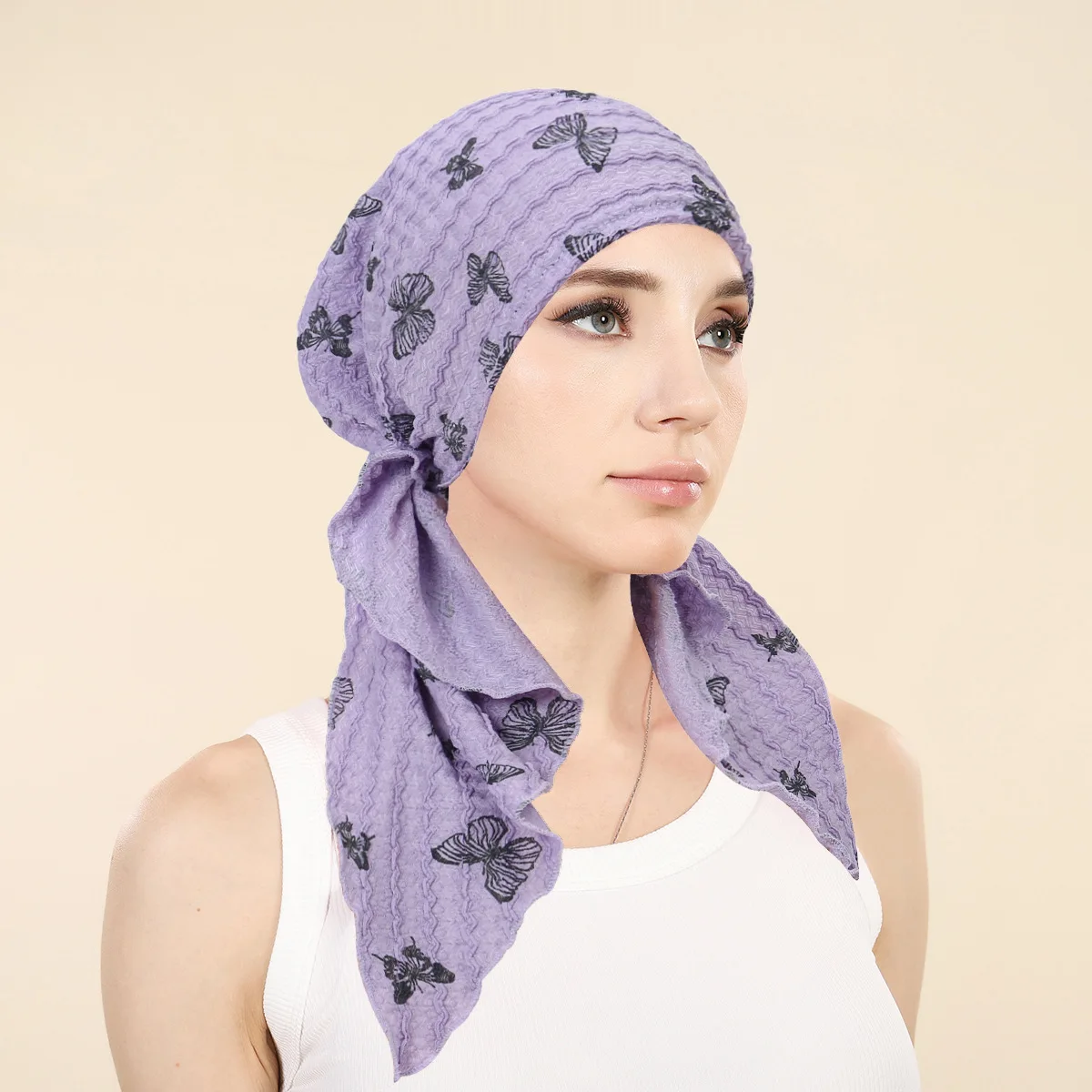 Women Muslim Hijab Caps Wrap Head Soft Elastic Long Tail Turban Head Scarf Strech Bandana view 5