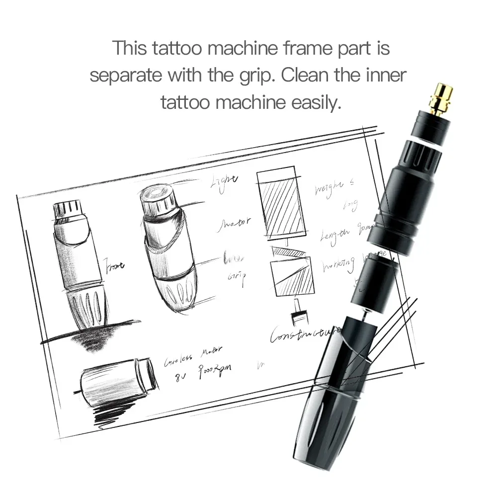 Mast Tattoo P10 RCA Rotary Tattoo Machine Pen Permanent Makeup Set With Aurora-2 LED Display Power Supply Wjx Cartridge Kit