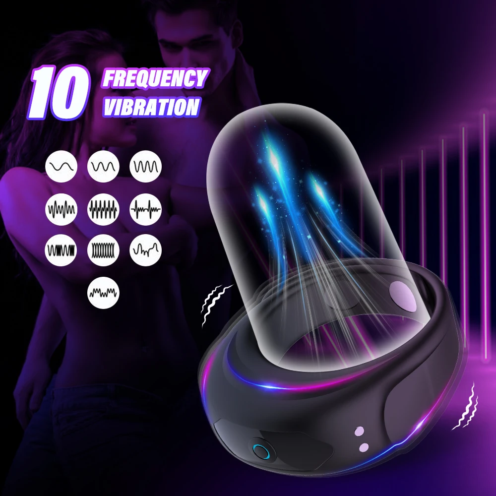 Sexy Toys Cockring Vibrator for Men Couple Rings Vibrating Penis Rings Adjustable Delay Ejaculation Sex Toys for Adults 18