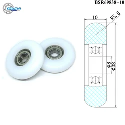 4つのコンパートメントを備えたスローイングマシン,プラスチック製溝付きホイール,8x38x10mm,BSR69838-10個。