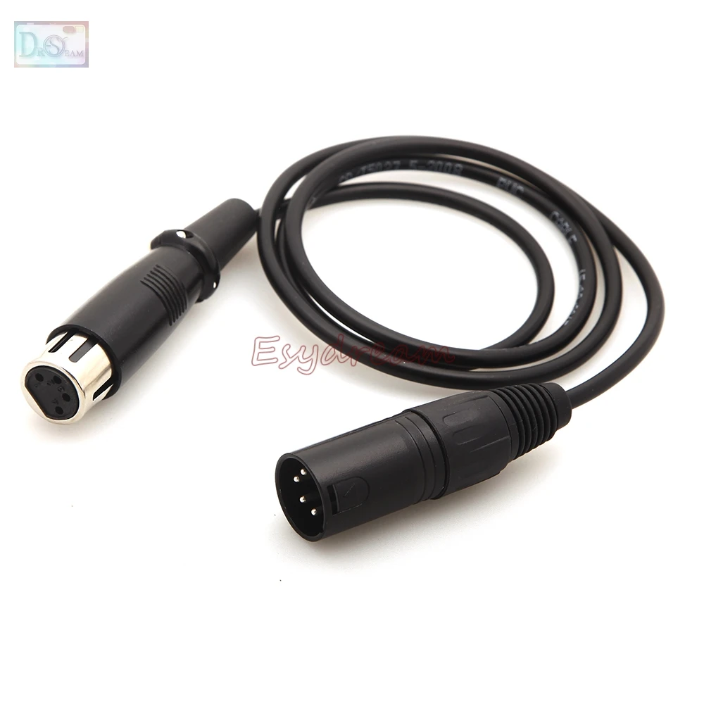 4pin XLR Male to XLR Female Power Cable Cord 1m for Photography DSLR Camera