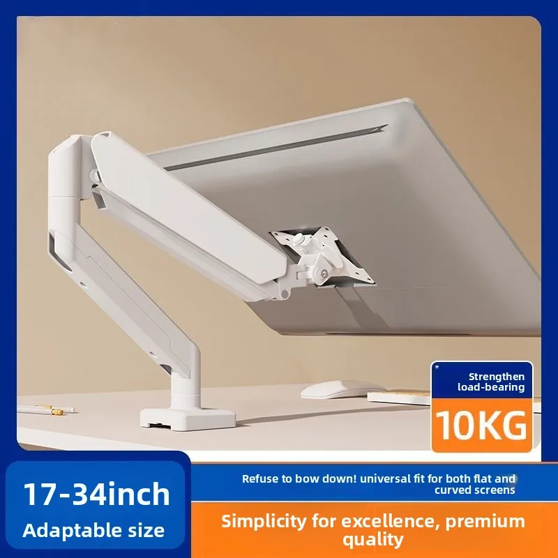 Monitor Arm Desk Mount No Drill Clamp Aluminum Mechanical Bracket To Inch Kg Vesa X Swivel Height Adjustable Dual Screen Office