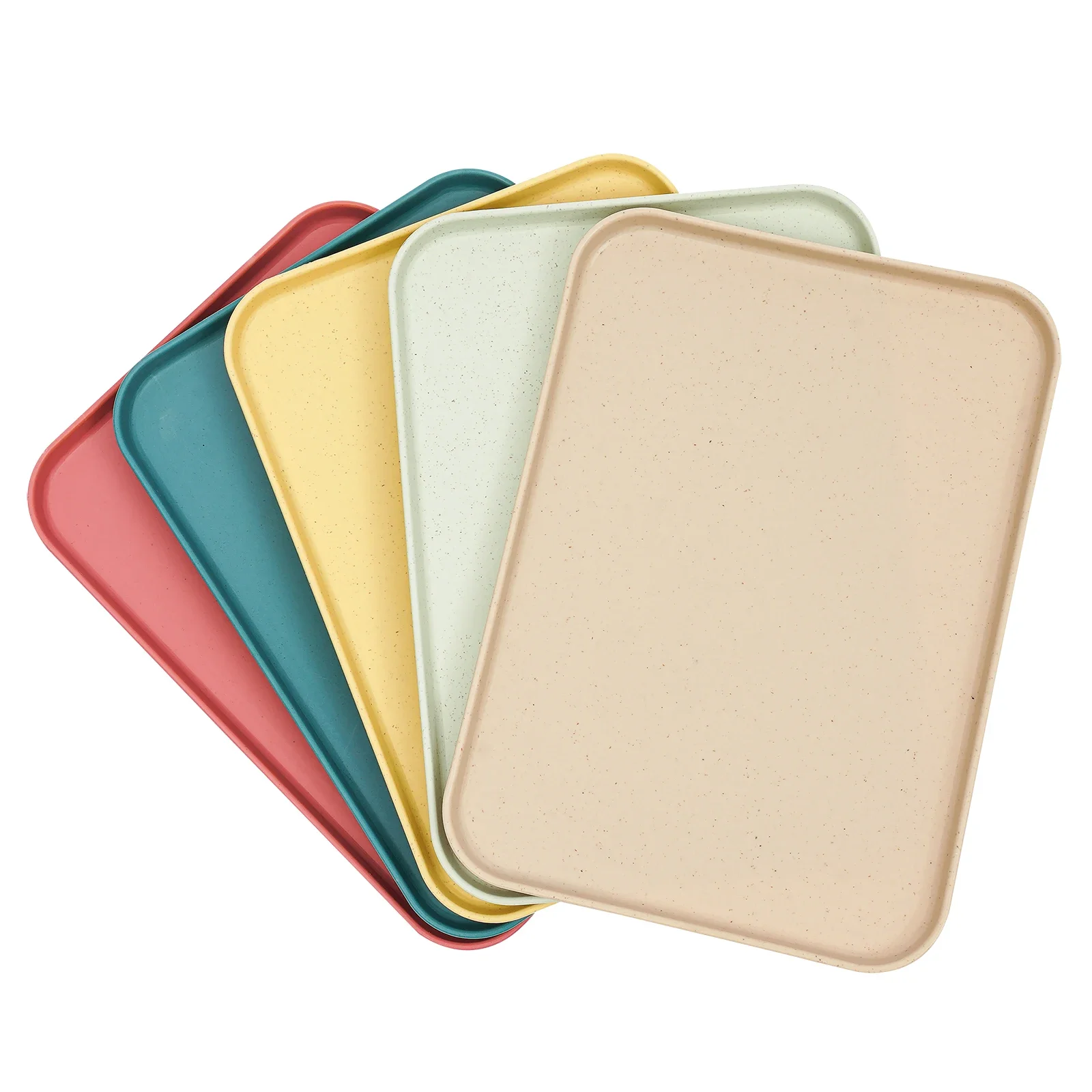Lot de 20 plateaux de service, 10 couleurs, plateau rectangulaire, plateau pour repas rapides, plateau pour le petit-déjeuner, adapté aux cantines, aux cafétérias