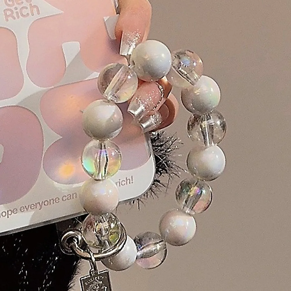 Cordino per cellulare con perline in cristallo Bowknot, cinturino da polso, catena corta, anti-smarrimento, custodia per cellulare, ciondolo chiave, cinturino per telefono