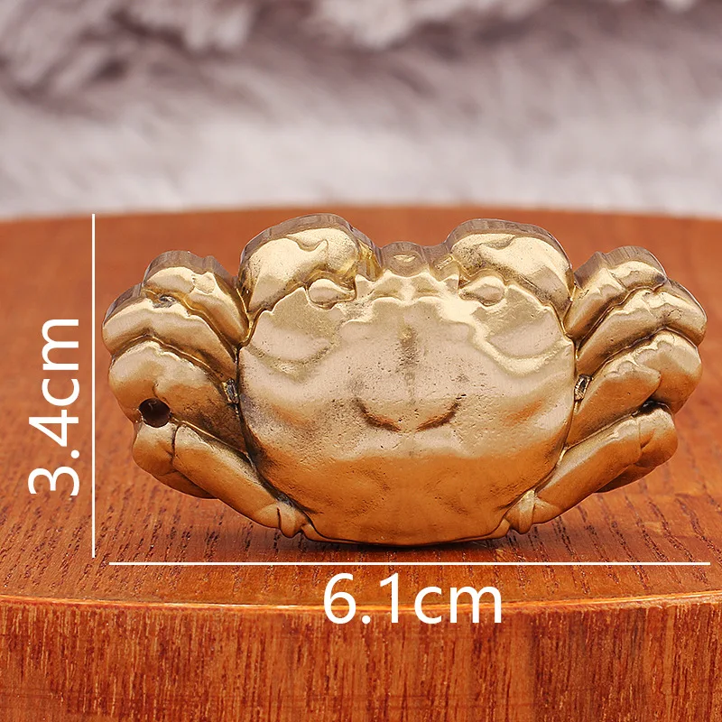 Wholesale Brass Crab Handheld Piece God of Wealth Spinning Hand Plate Metal Copperware Cultural Plaything Handicrafts Live Strea