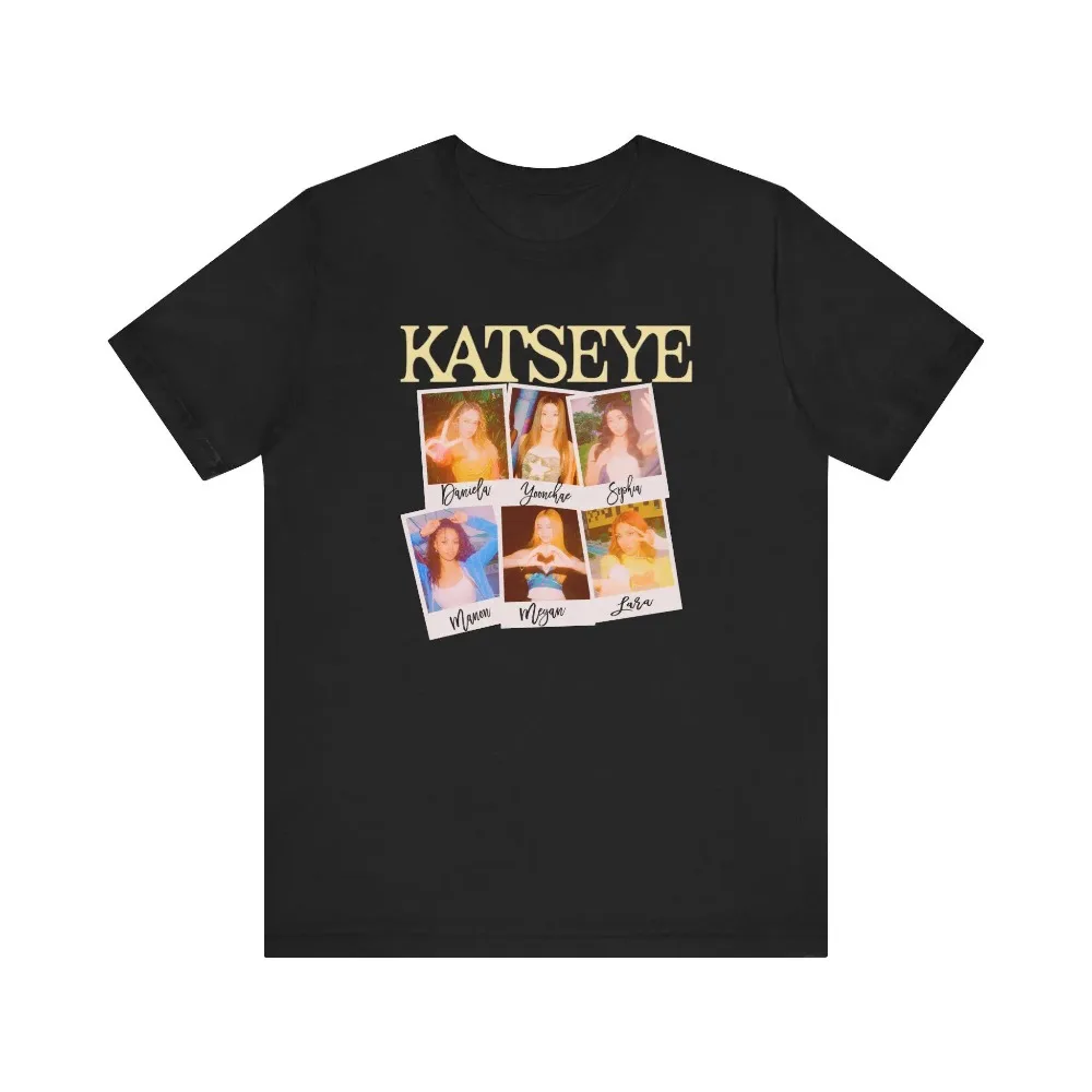 Katseye Unisex-Kurzarm-T-Shirt im K-Pop-Stil wie Megan Daniella Manon Lara Sofia und Yunchae Fashion Harajuku Kawaii T-Shirt – Detail 7
