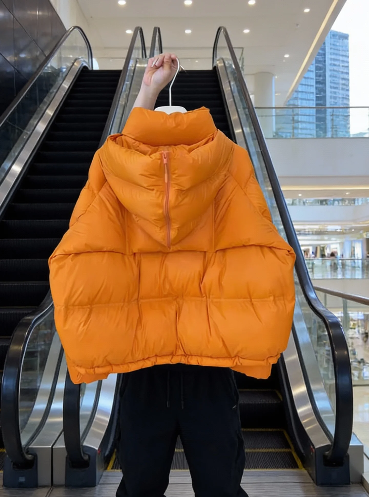 Puff Orange ort down Jaet Mujer Ele Sle Thiened Fibra de poliéster Blanco Du Down Filling Ci Abrigo de invierno informal