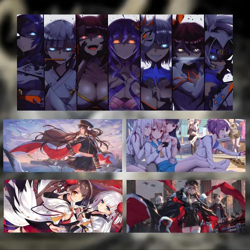 Ship Girl Anime Mouse Pad, Naval Battleship Girl Design, Non-slip Locking Edge Thickened Desk Mat for PC Laptop Office Gamer