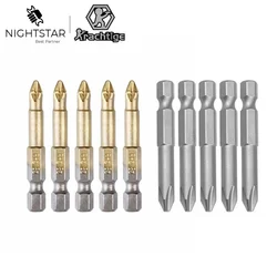5Pcs Magnetic PH2 Phillips Cross Head Screwdriver Head 50mm Srew Bits Power Drill Bit Tool 1/4 Hex Shank Crv S2 Steel