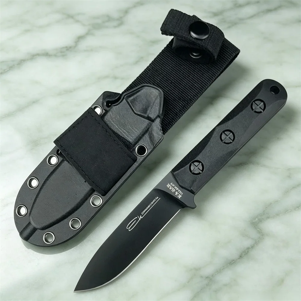 Portable EK51 Outdoor Fixed Blade Knife Nylon Fiberglass Handle Equipped with Sheath, Daily Carry EDC Tool for Camping Hiking