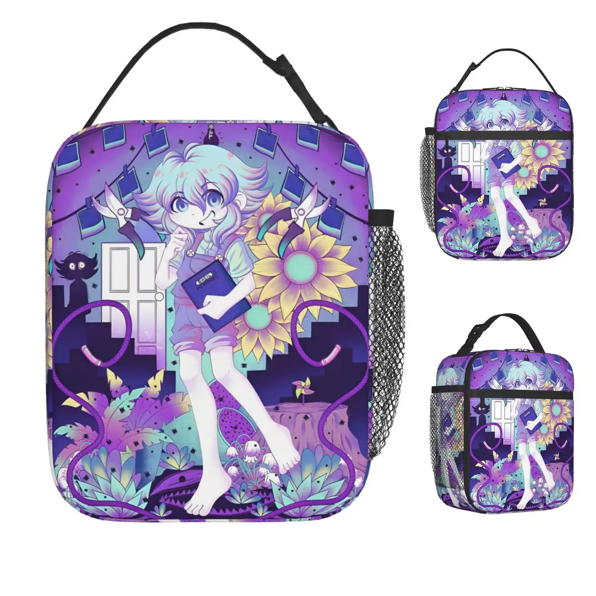 

Anime Basil Sunny Omori Game Lunch Bag Fashion Lunch Box Work Portable Zipper Thermal Lunch Bags Print Cooler Bag