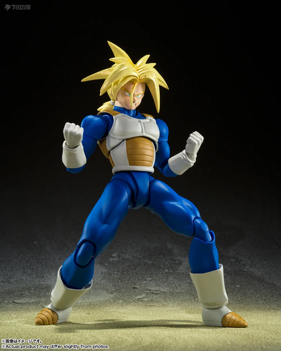 100% Original Bandai S.H. Figuarts SHF Super Saiyan Trunks Battle Clothes Dragon Ball Z Anime Action Collection Figures Models