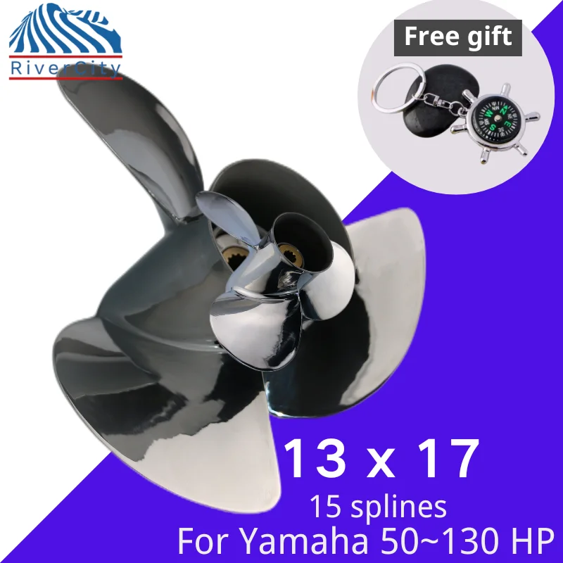 

Boat Propeller For Yamaha 50hp 60hp 70hp 75hp 80hp 85hp Outboard Screw 13x17 Boat Motor Stainless Steel Propeller 3 Blade 15