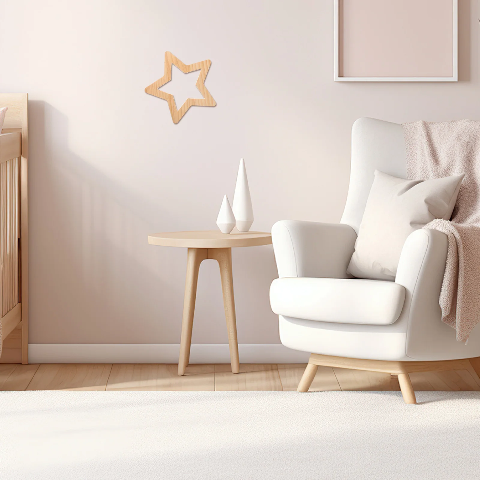 

Wooden Wall Stickers Nordic Style Unfinished Wooden Stars Ornaments for Room Decor Star Crafts Nursery Playroom