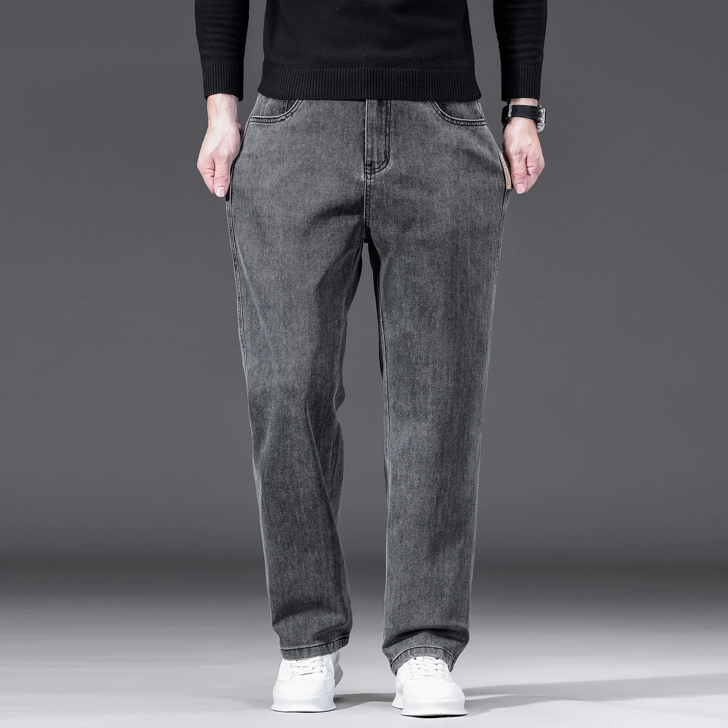 Streetwear Brand Vintage - Novas calças jeans masculinas de perna