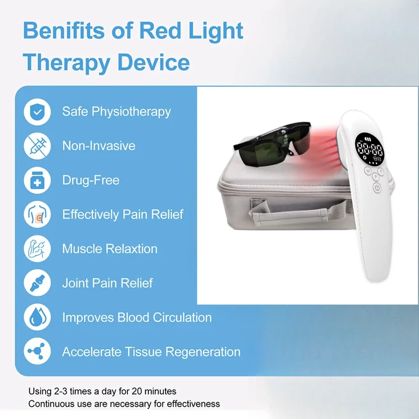 

Pain Relief LLLT Red Light Cold Laser Therapy Device Arthritis Wounds Healing 808nm 650nm Knee Laser Rehabilitation