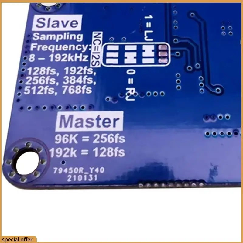 

A68Z Dlhifi I2S ADC Hi-Fi модуль карты сбора аудио WM8782S мастер-рабский режим макетная плата синяя 1 шт.