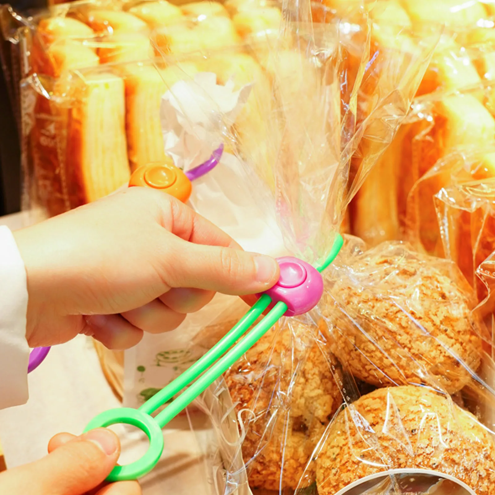 Color Silicone Sealing Clip, Food Sealing Rope, Tying Kitchen Food Multifunctional Sealing Band, Adjustable, Random Color