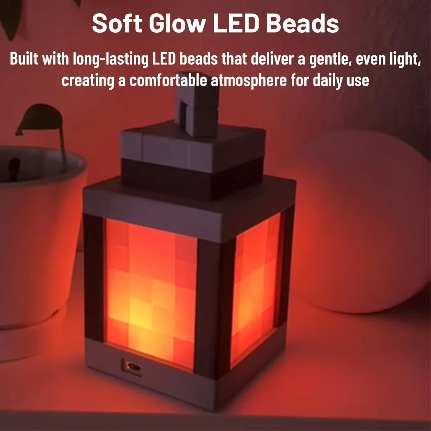 ضوء ليلي فانوس منقط، مصباح ليلي LED 16 لونًا متغيرًا للرجال والأولاد والبنات - ضوء مزاج ليلي قابل لإعادة الشحن مع مفتاح لمس