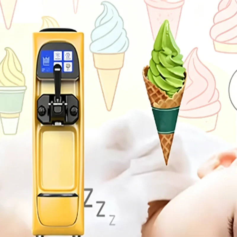 Fully Automatic Intelligent Commercial Desktop Single-Head Soft Ice Cream Machine Mini Small Ice Cream Maker