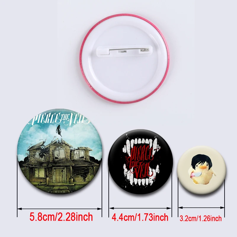 Round Handmade Creative Badge Music Lover Brooches Pierce The Veil Music Band Collide with The Sky Album Cover Soft Button Pins