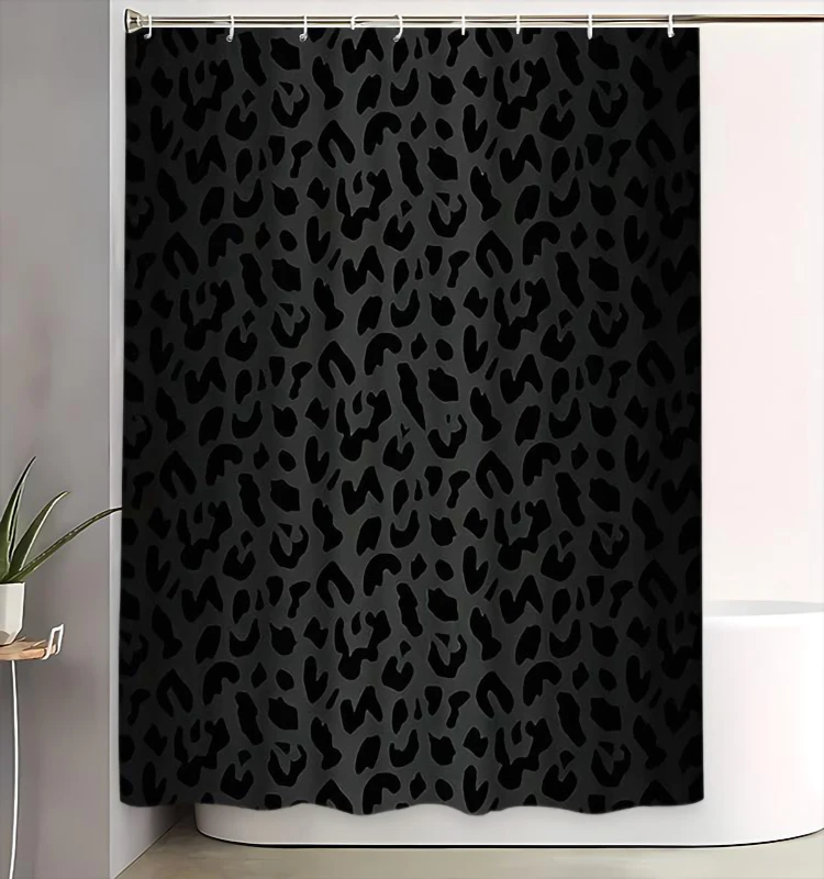 1-teiliges Badezimmer-Set, das sich sofort in eine "Wild-Aesthetic-Show" verwandelt! Badezimmer-Set mit Leopardenmuster, das Eleganz und einen wilden Charme in den Alltag integriert, Duschvorhang-Set, Badezimmerdekoration für zu Hause, inklusive Badematte, Toilettenmatte und U-förmiger Matte – ein elegantes Must-have für Ihr Badezimmer, ein perfektes Geschenk für Sie selbst, Freunde und Familie. – Detail 2