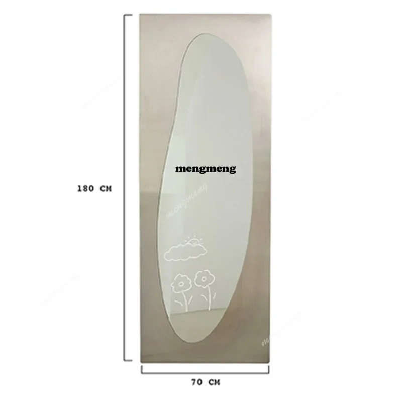 M138Clothing store floor-to-ceiling full-body mirror household stainless steel fitting mirror bedroom dressing mirror